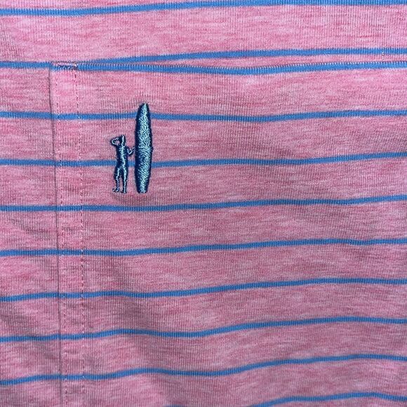 2-Men’s retro Johnnie-O blue & pink cotton/spandex Pocket Polo golf shirt XXL - Picture 3 of 7